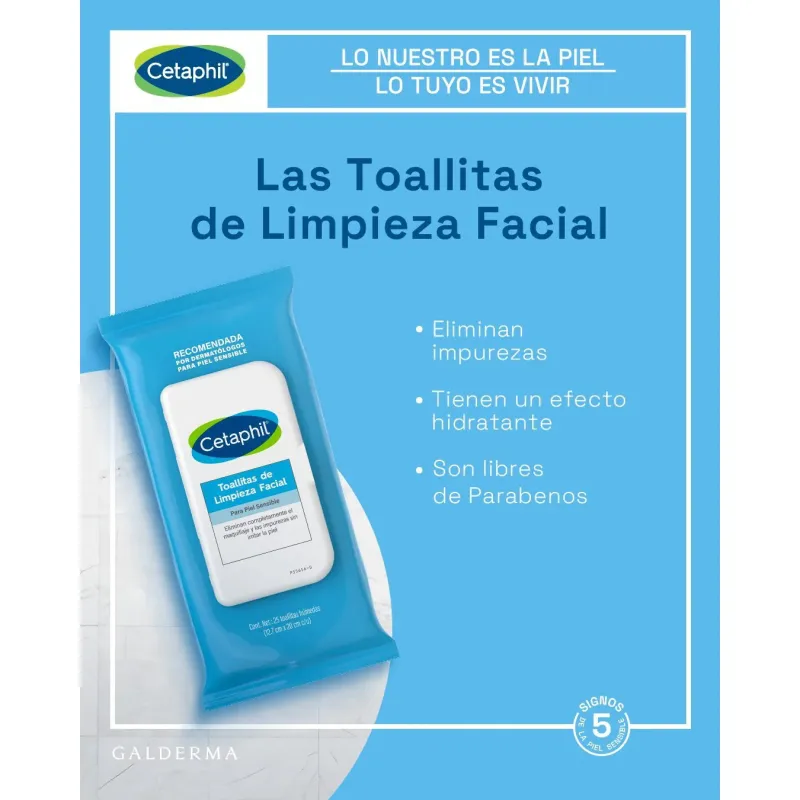 Toallitas de limpieza facial Cetaphil 